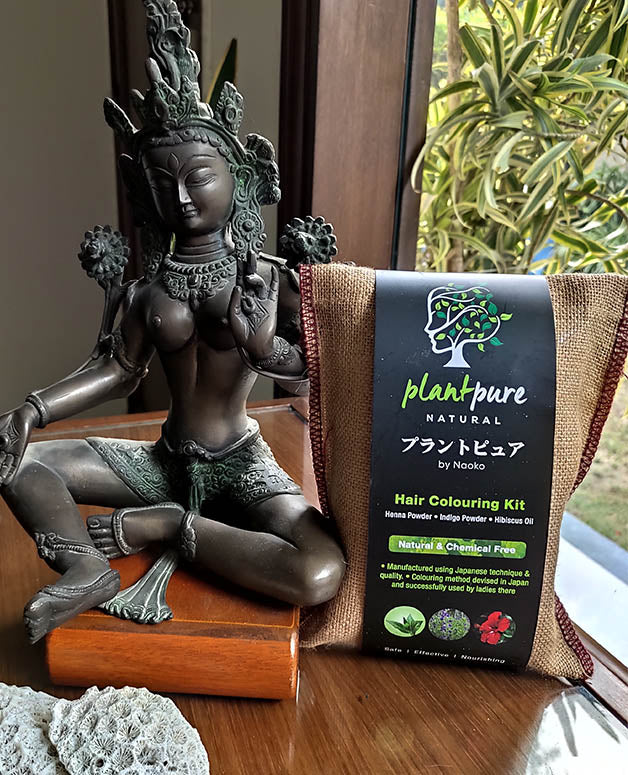 Hair Colouring Kit | Henna Powder - Indigo Powder - Hibiscus Oil - Natural - Chemical Free - Plant Pure - 230gm