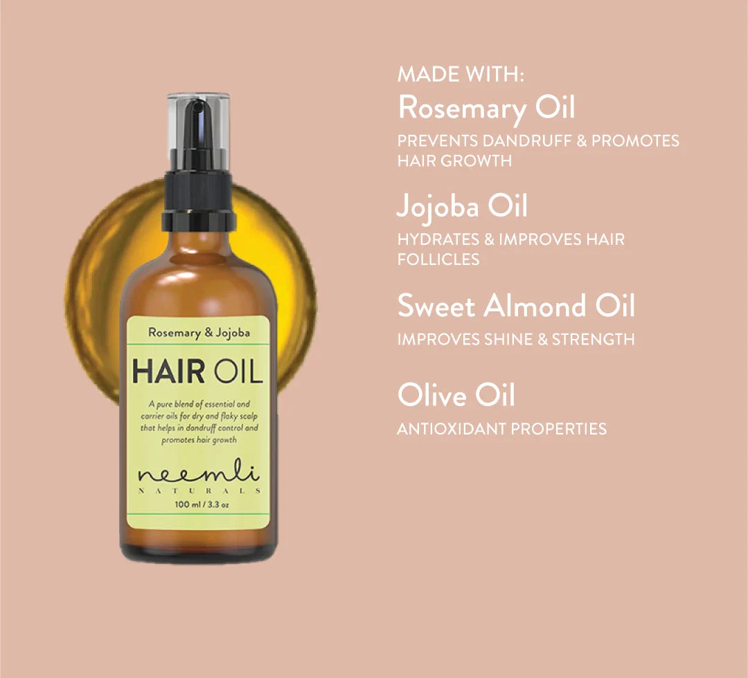 Rosemary & Jojoba Hair Oil - Neemli Naturals - 100ml