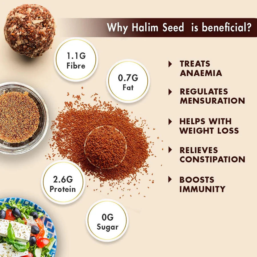 Halim Seeds- High In Protein, Rich In Calcium, Contains Folate & Great Source Of Vitamin C - Sorich Organics - 200gm
