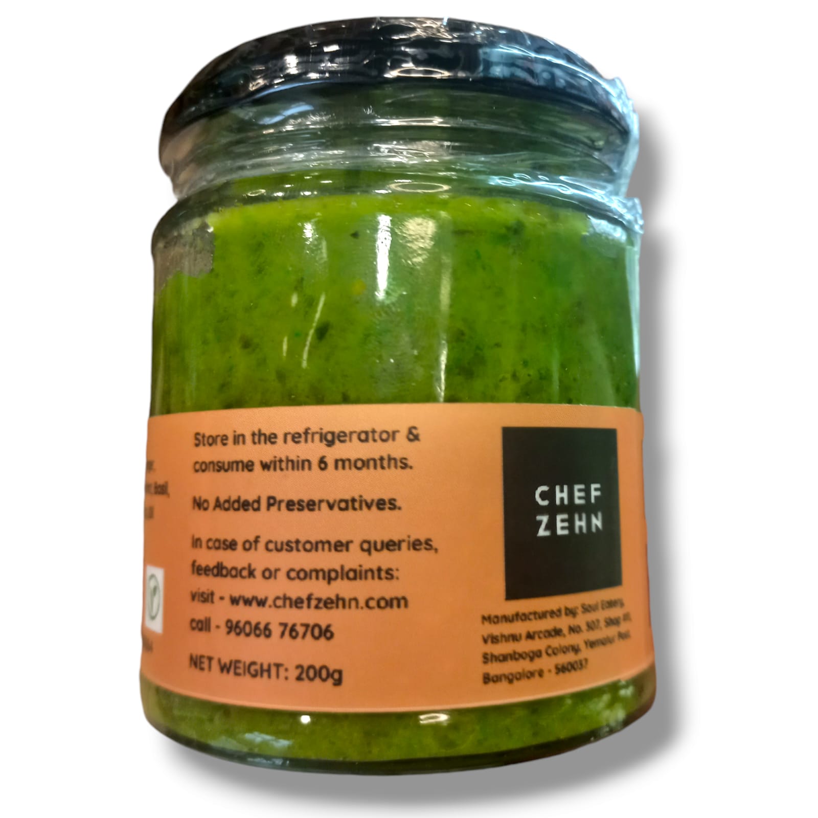 Pasta Sauce | Hariyali Pesto Pasta Sauce - Cold Pressed Oil – Vegan, No Added Flavors, Colors, Thickener & No Emulsifiers And Stabilisers – CHEF ZEHN – 200gm