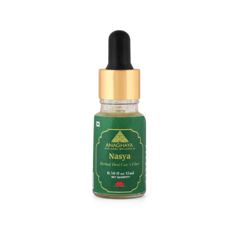 Nasya Drops | Herbal Ghrit Nasya Drops (Made With A Blend Of Moringa, Ashwagandha, Shatavari, Giloy, Jeevanti, & More) - Anaghaya - 15ml