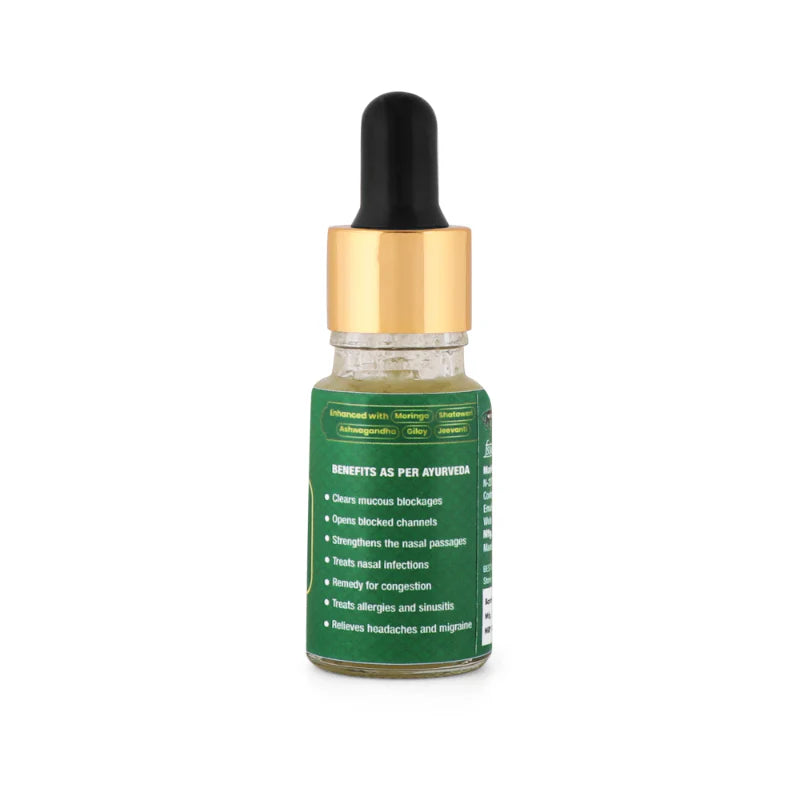 Nasya Drops | Herbal Ghrit Nasya Drops (Made With A Blend Of Moringa, Ashwagandha, Shatavari, Giloy, Jeevanti, & More) - Anaghaya - 15ml