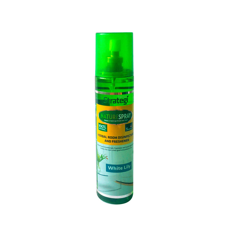 Herbal Room Disinfectant & Freshener – White Lily Room – Herbal Strategi – 250ml