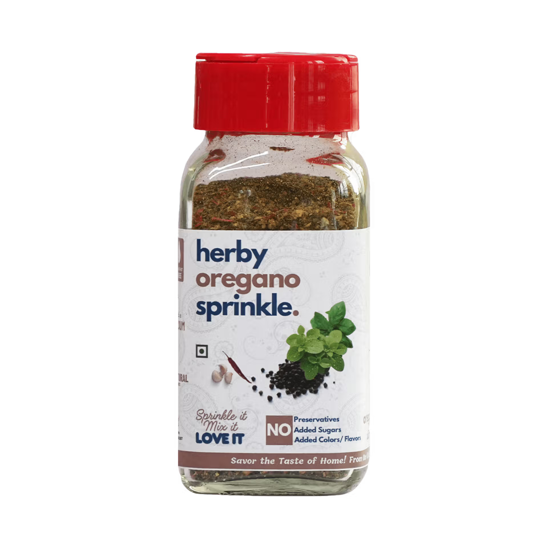 Seasoning | Herby Oregano Sprinkle -Spice Blends - No Added Flavours, Sugar, Colour & Preservatives Free - Kitchen Koundinyasa - 75 gm