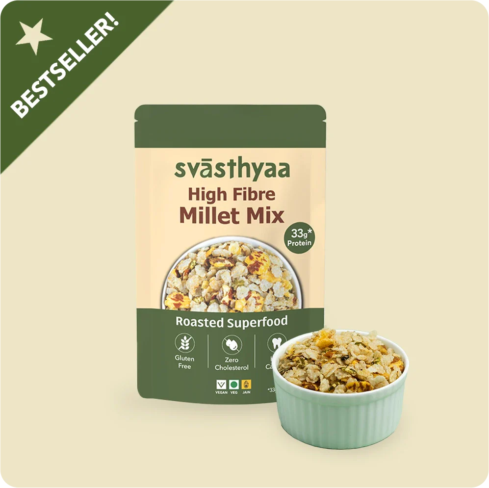 Millet Mix | High Fibre Millet Mix - 33gm Protein - Roasted Superfood - Vegan, Gluten Free, No Maida & No Palm Oil - Svasthyaa – 200gm