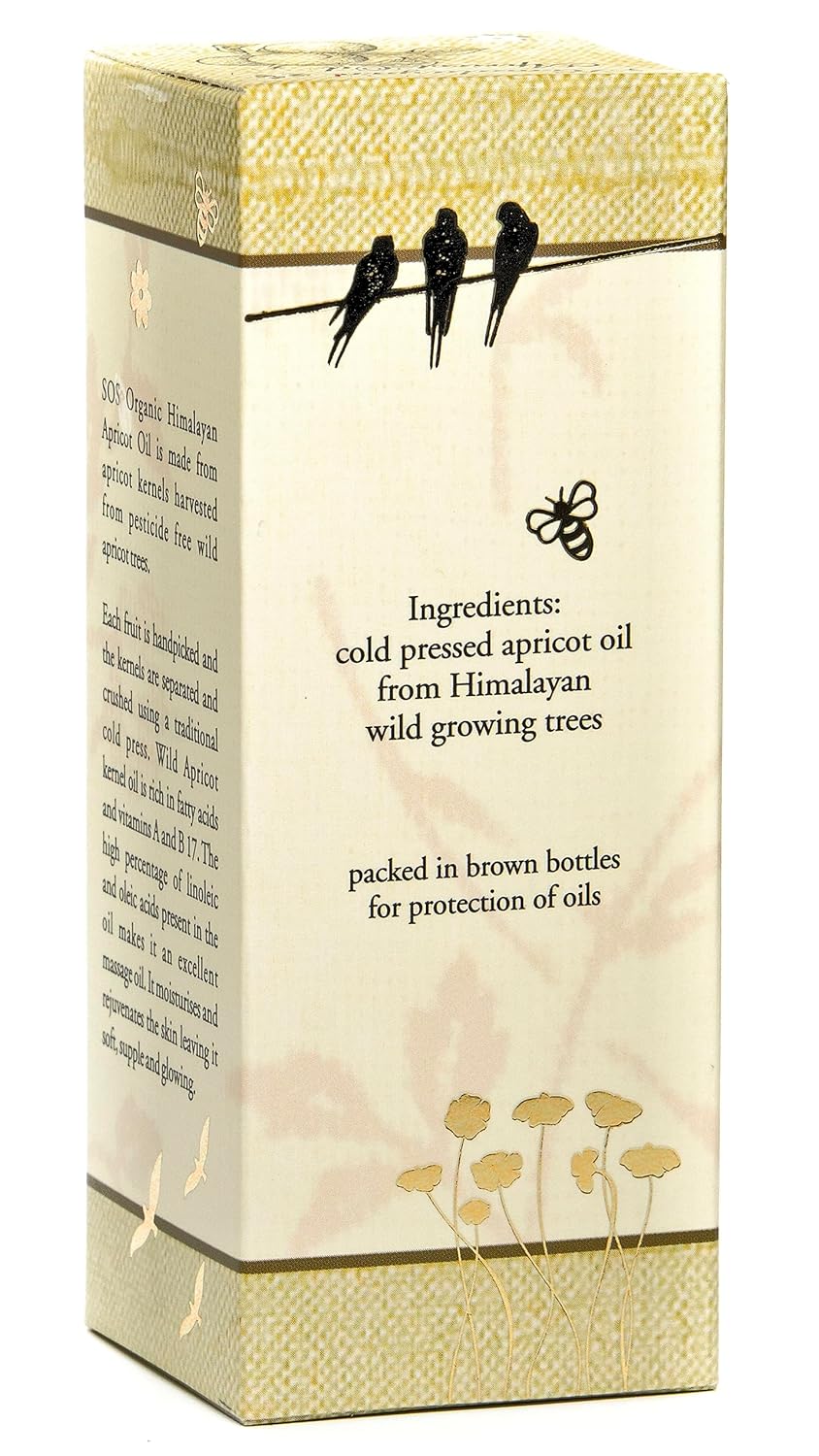 Massage Oil | Himalayan Apricot Oil - Cold Pressed - Sos Organic - 200ml