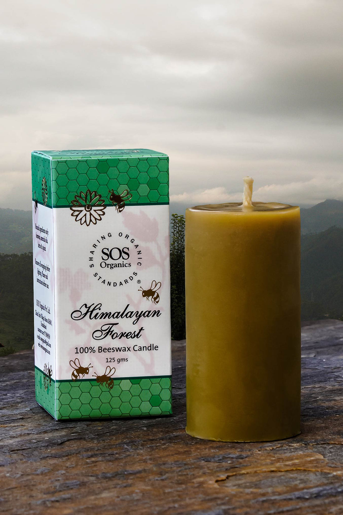 Candle | Himalayan Forest Beeswax Candle - Sos Organic - 125gm