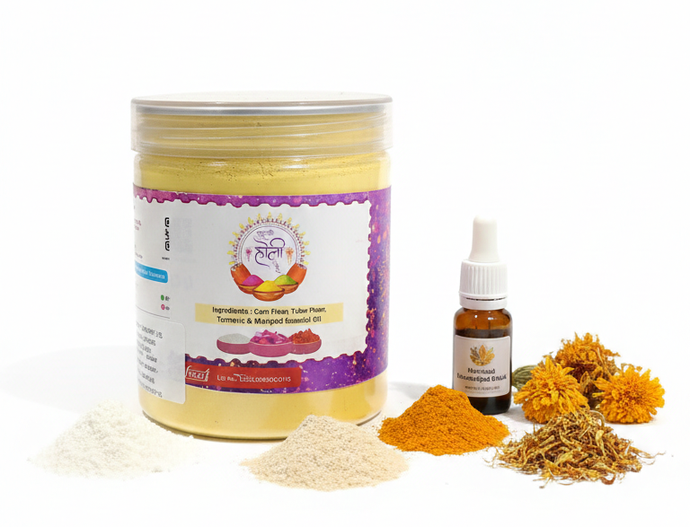 Holi Gulal | Herbal Yellow Gulal – Natural & Chemical Free –Hand Made, Farm Fresh- No Artificial Perfumes, No Synthetic Dyes & Stain Free – Matratva -250gm