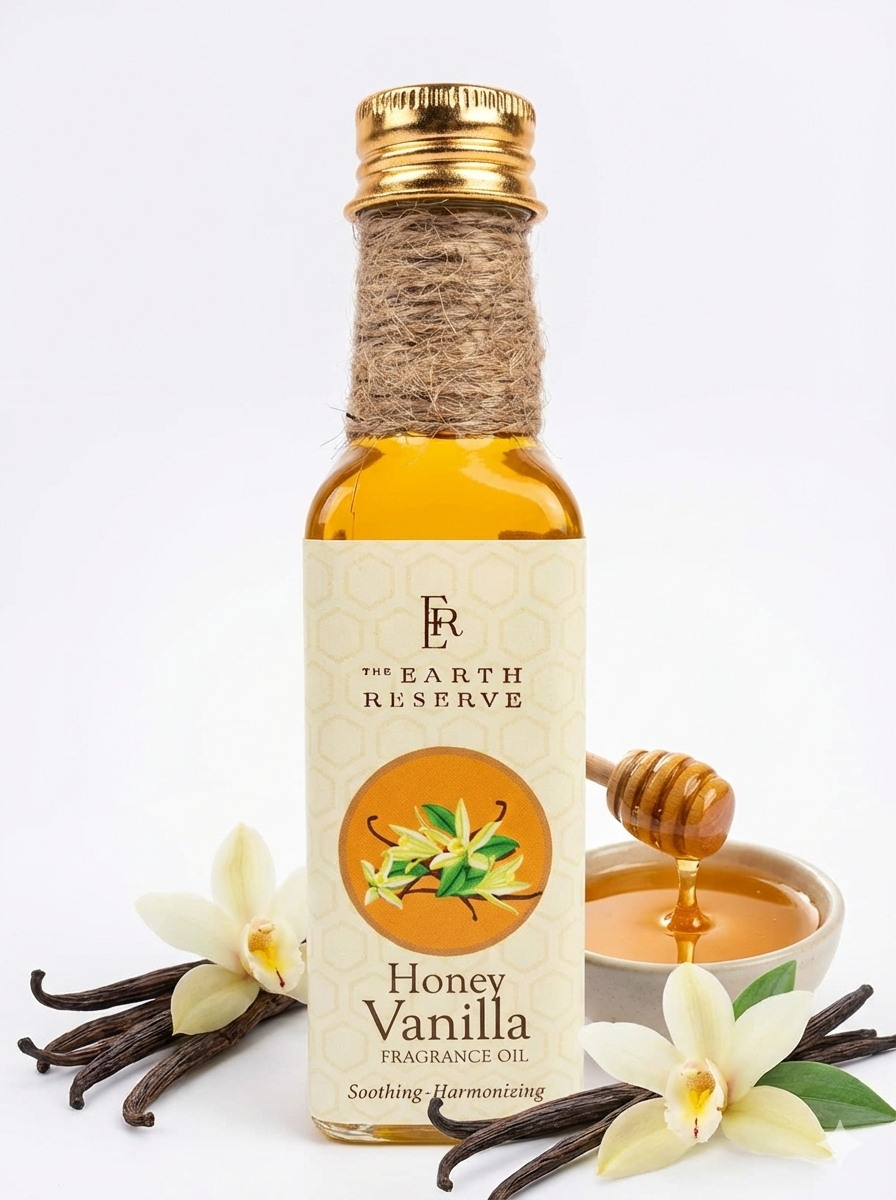 Honey Vanilla Fragrance Oil | Soothing Harmonizing - Natural - No Petrochemicals, No Synthetic & No Added Preservatives - The Earth Reserve - 100ml