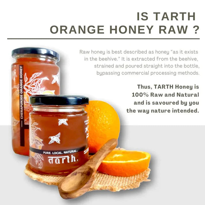 Honey | Raw Cherrapunjee Orange Honey - 100% Pure And Natural - Unprocessed - Tarth - 250gm