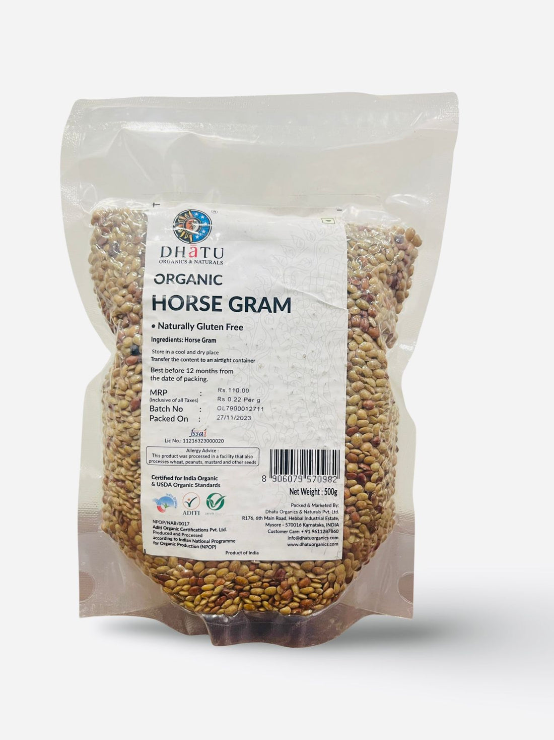 Horsegram – Naturally Gluten Free - Dhatu Organic – 500gm