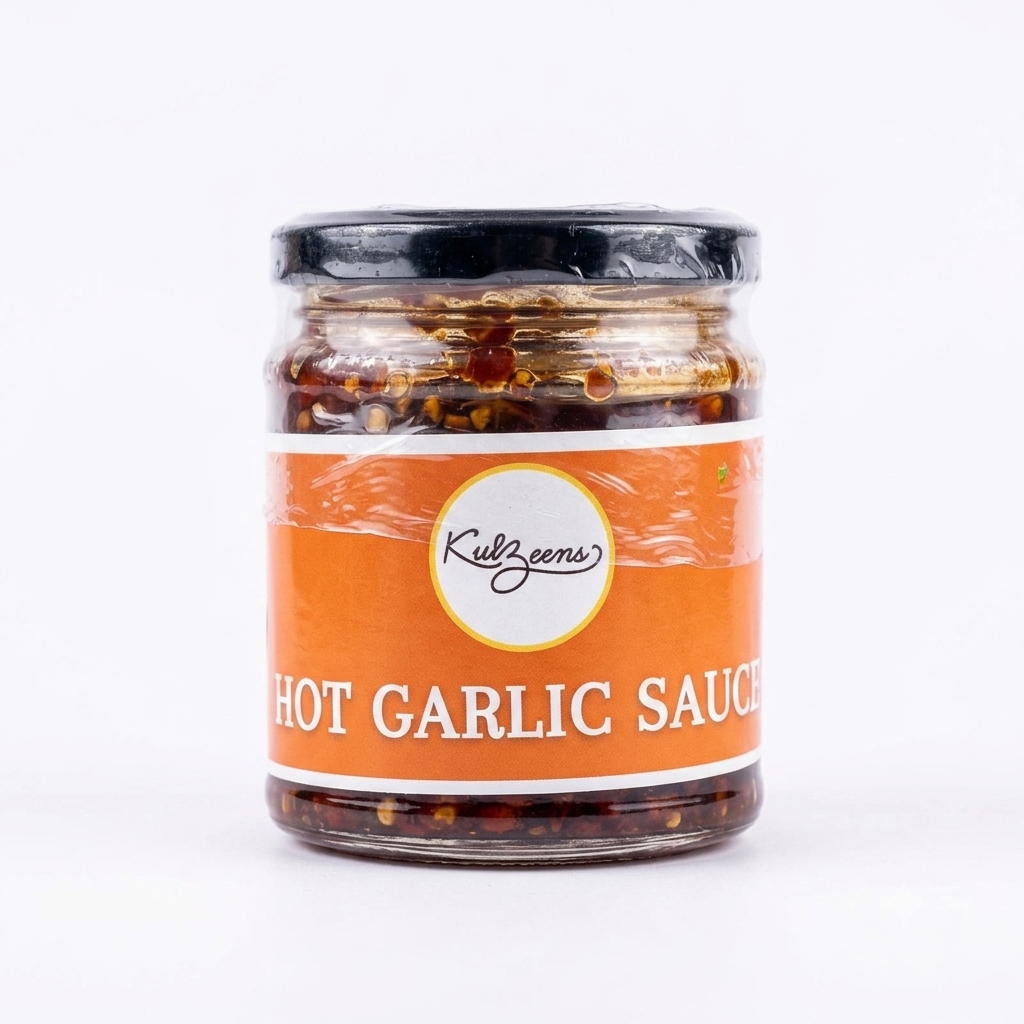 Sauce | Hot Garlic Sauce-Gluten Free ,Finest Ingredients - Sugar Free, Chemical free, No Added Sugar - Kuizeens - 180gm