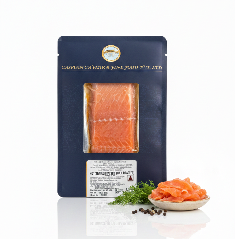 Salmon | Hot Smoked Salmon (Kiln Roasted) – No Antibiotics And Hormone Free – Caspian Caviar – 200gm