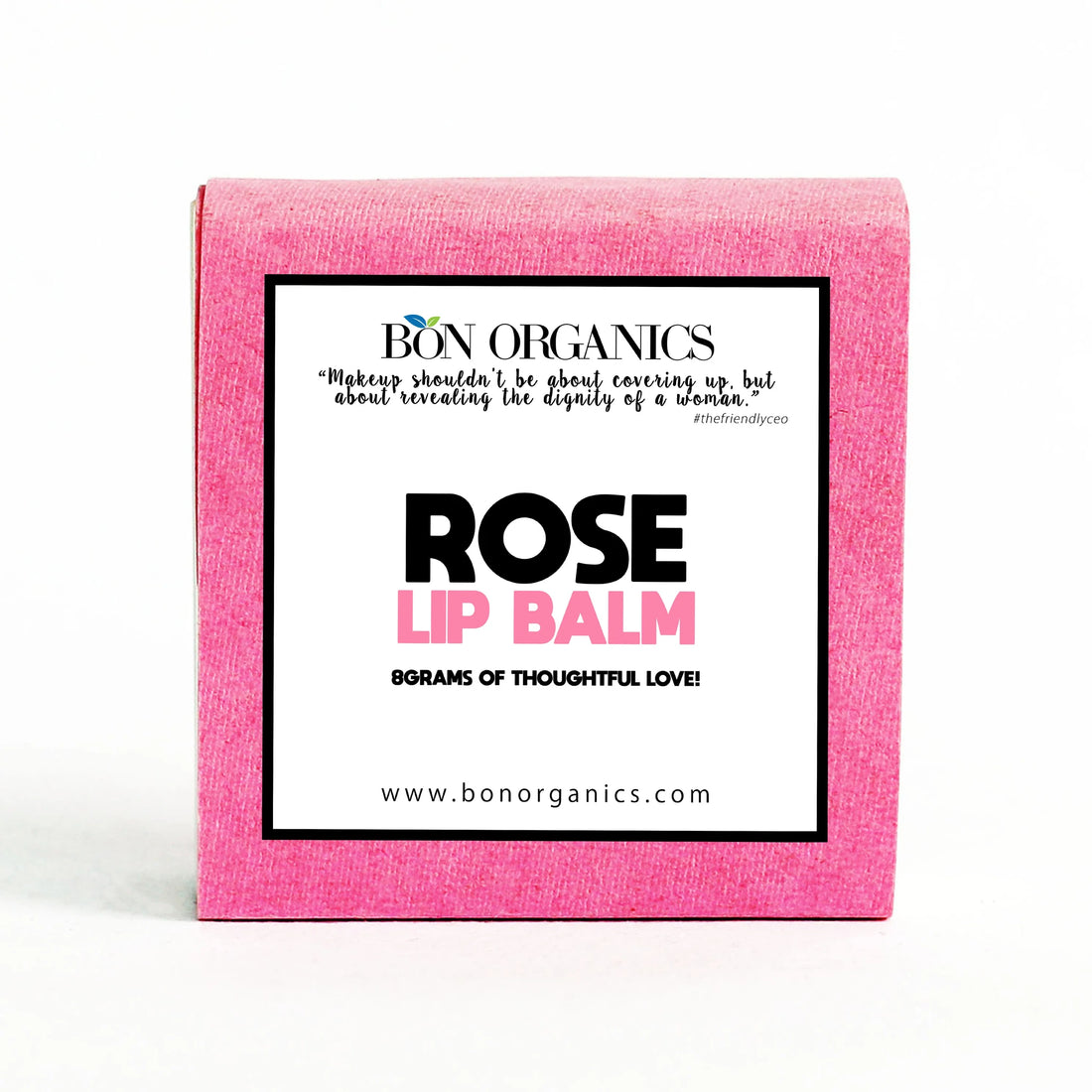 Hydrating Lip Balm – Roses(Plain) - Organic - Indian – Bon Organics – 12gm