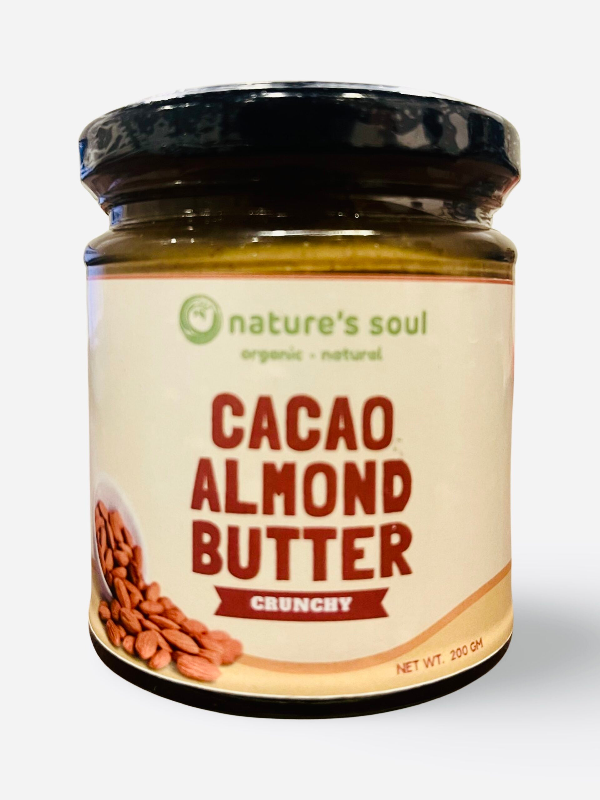 Almond Butter | Cacao - Crunchy - Vegan - No Preservatives, No Palm Oil, No Artificial Flavour, Non GMO Almonds - Nature&