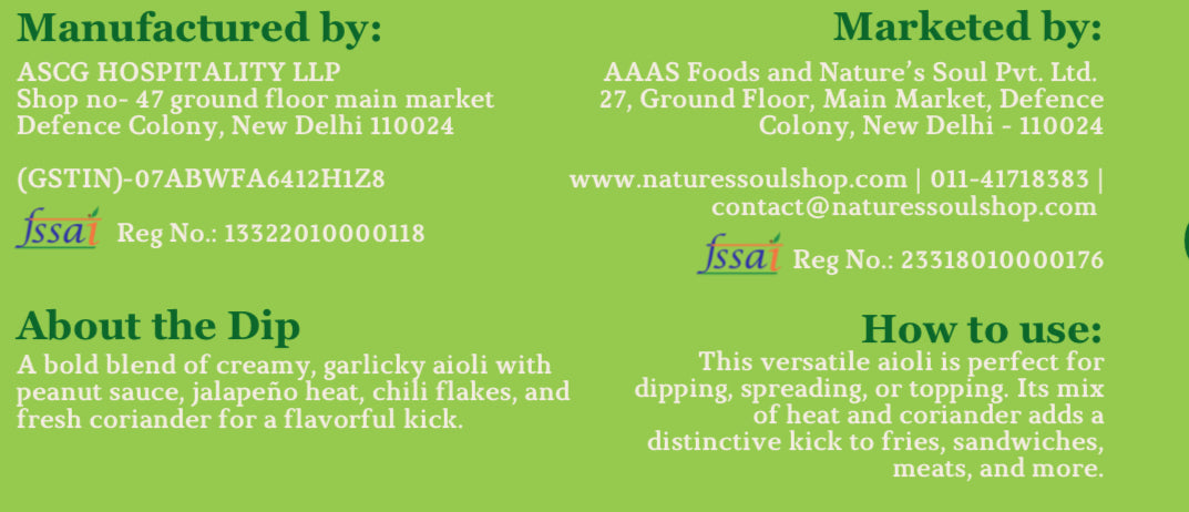 Spicy Coriander Aioli - Vegan & Gluten Free - Nature&