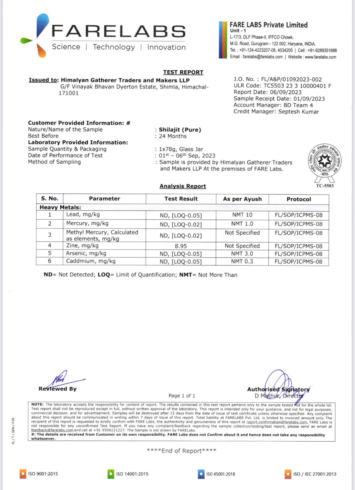 Shilajit | (Pure) - With Test Report - Himalayan Gatherer - 20gm