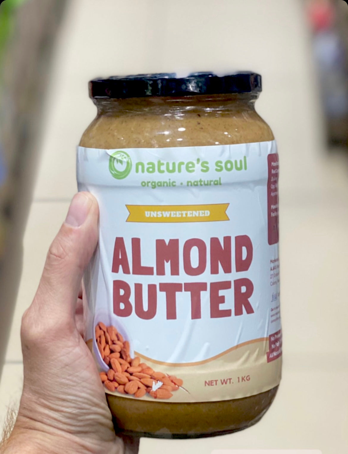 Almond Butter - Unsweetened - Made from Certified Organic Almonds - Nature&