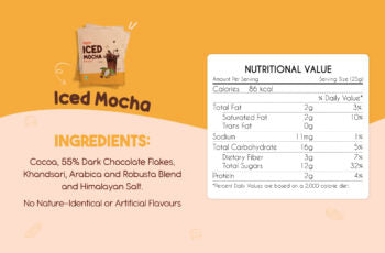 Iced Mocha | 55% Dark - Ready To Blend - Vegan, No Refined Sugar & Chemical Free - Tiggle – 25gm