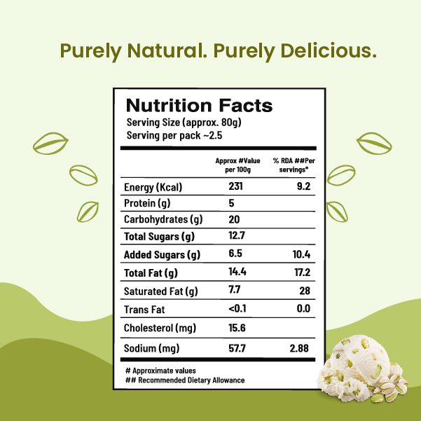 Ice Cream | Pista Almond Dream Ice Cream- Sweetened with Dhaga Mishri -Prepared With A2 Cow Milk- Zero Preservatives, No Refined Sugar & Zero Added Colour and Artificial - Ksheeram Ice Cream – 200 gms