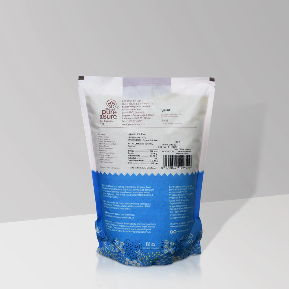 Rice | Idli Rice – Organic - Indian - Pure and Sure – 1000gm