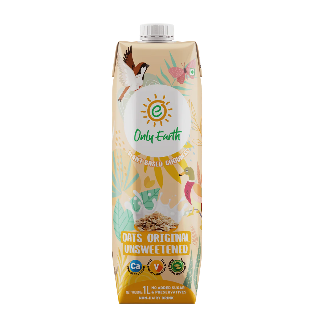 Oats Milk | Unsweetened Oats Milk - Original - Vegan, Soy Free, Lactose Free, No Trans Fat & Cholesterol Free - Only Earth - 1000ml
