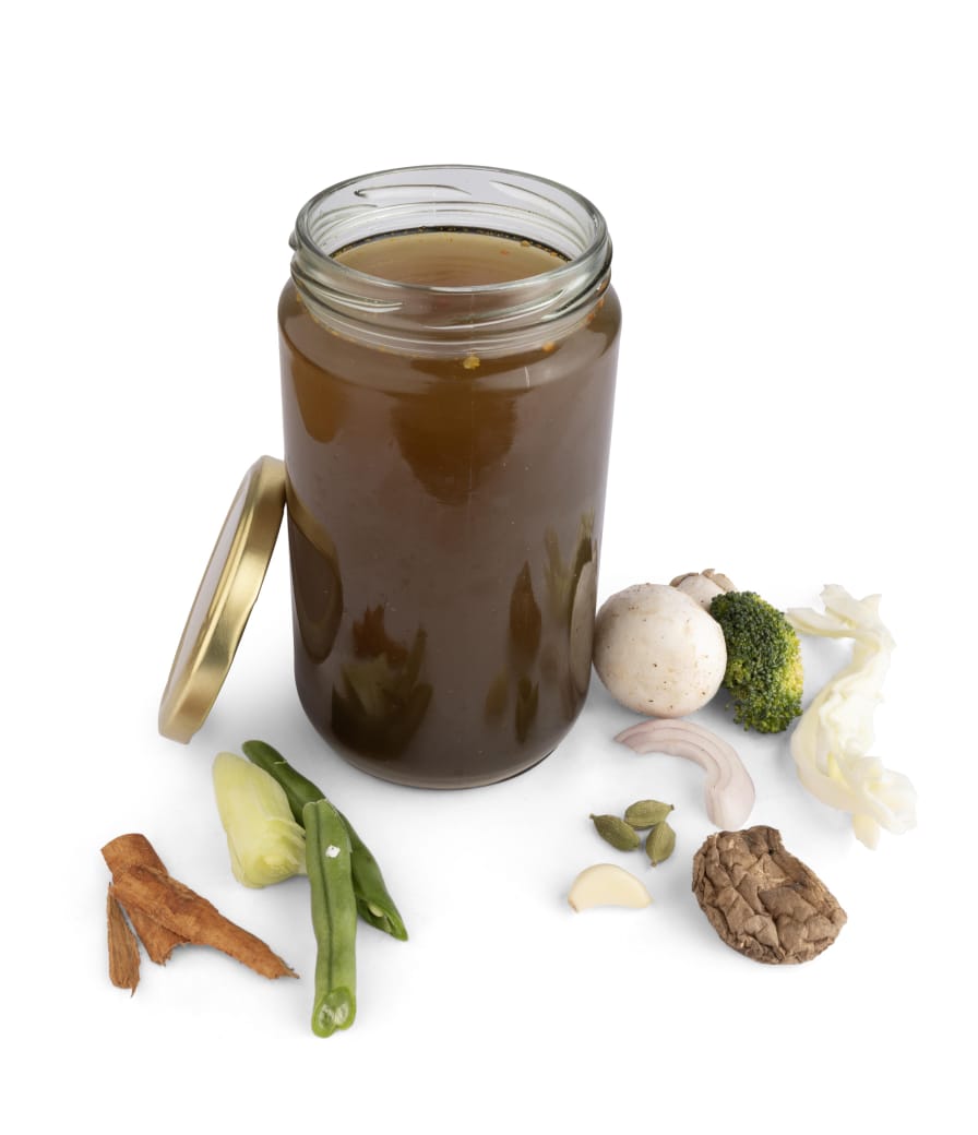 Indian Style Vegetable Stock - Fresh - Cooked for 8-10 Hours - Made with Organic Ingredients - 1000ml