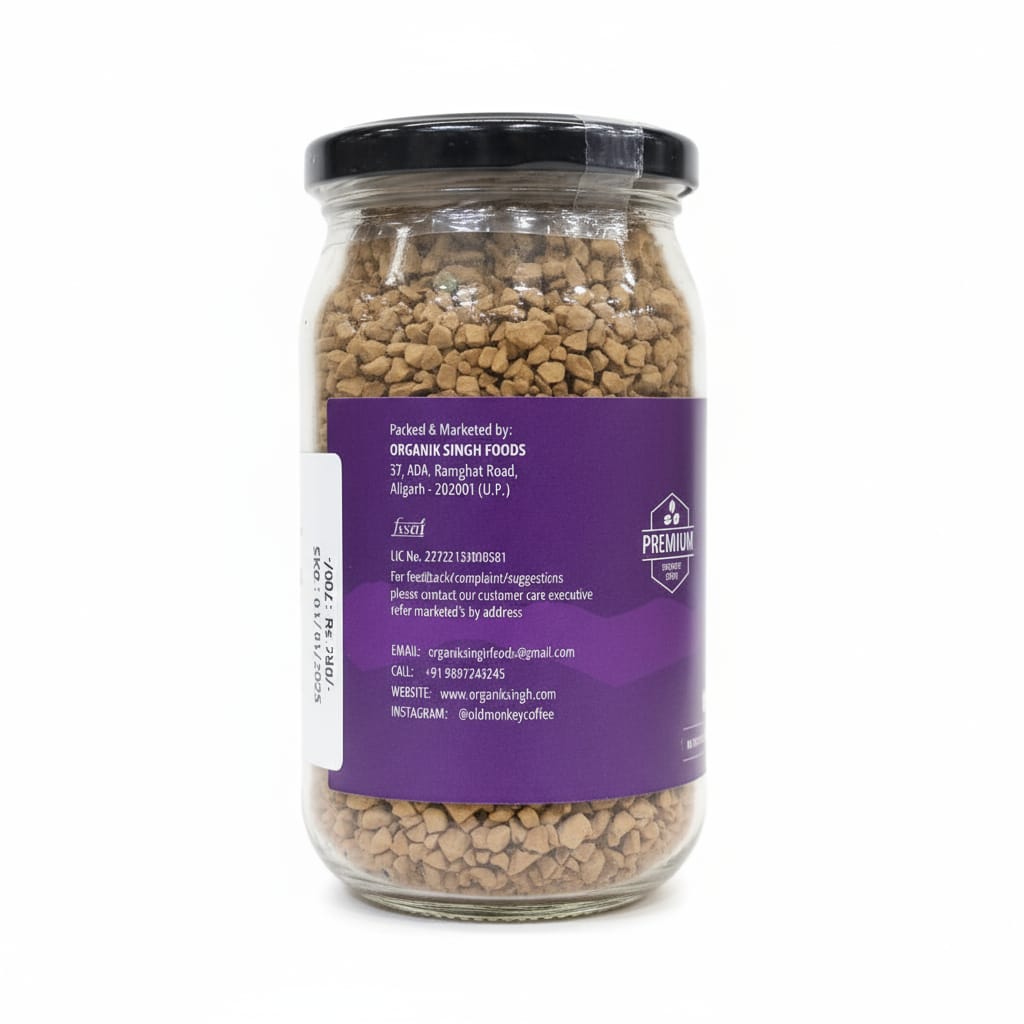 Coffee | Instant Vanilla Coffee - Coorg & Chikkamagaluru - No Added Flavours, Preservatives & No Added Sugar - The Old Monkey - 100gm