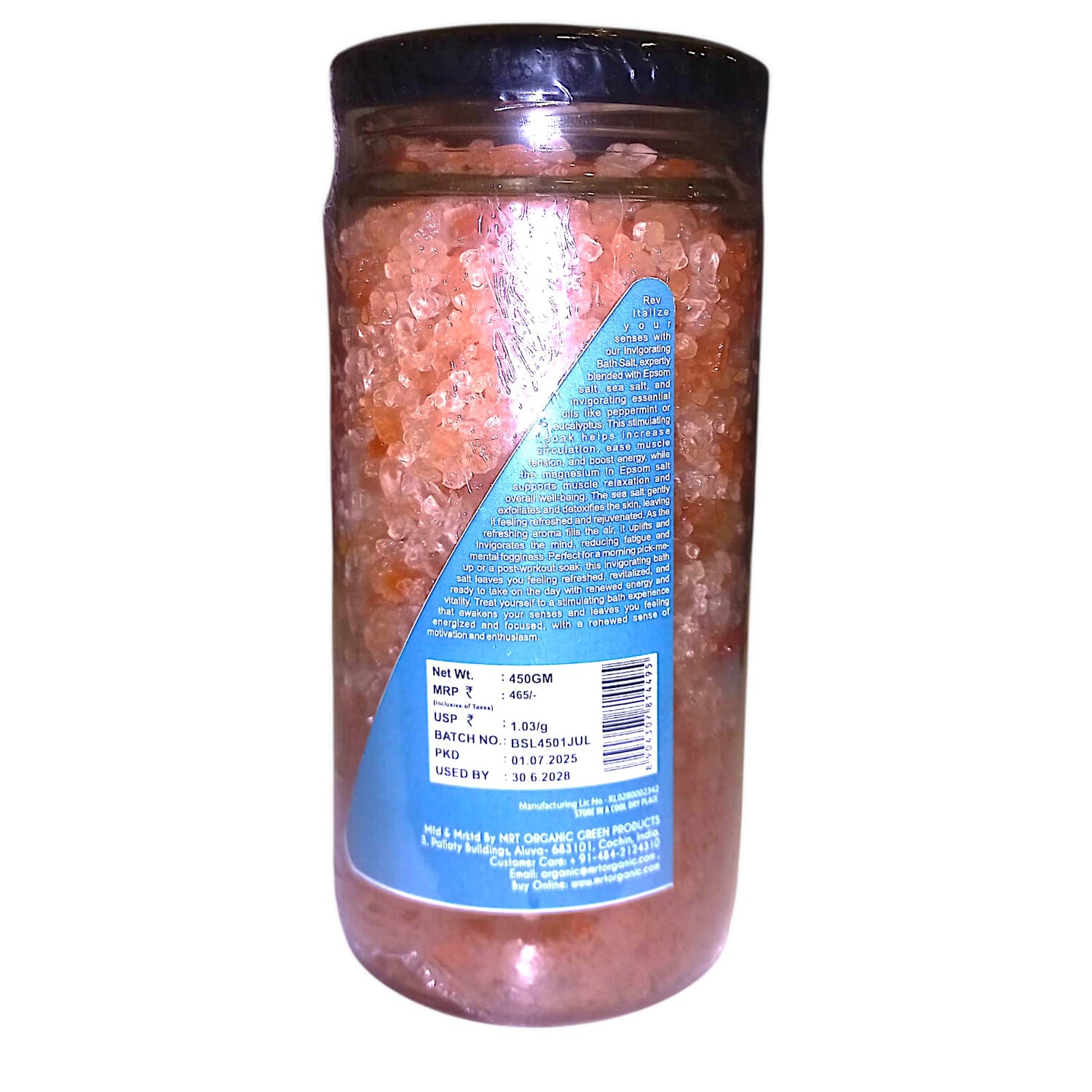 Bath Salts | Invigorating Bath Salts (Made With 100% Organic Invigorating Essential Oil) - Mrt Organic - 450gm
