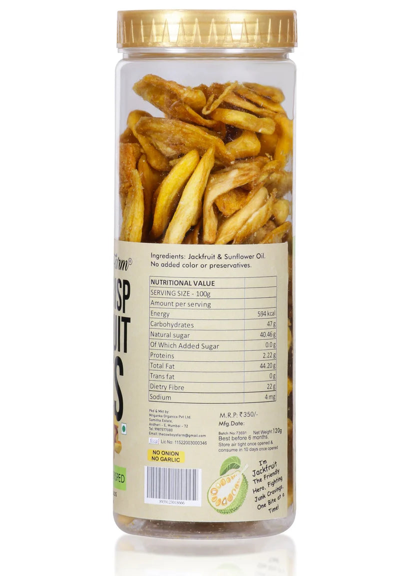 Jackfruit Bites ( Extra Crisp) - No Palm Oil & Preservatives Free - The Cowboy Farm - 120gm