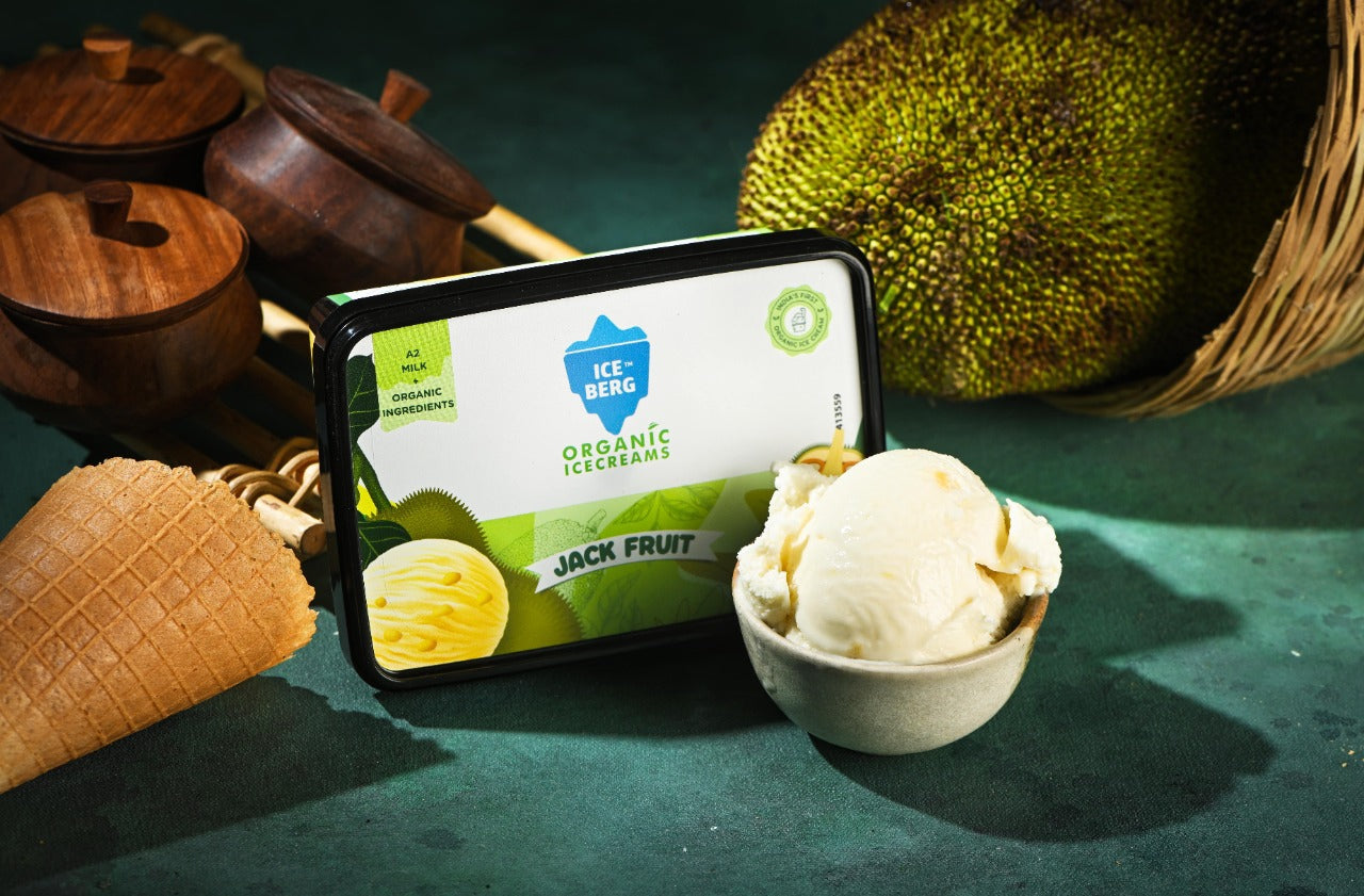 Jack Fruit Ice Cream | (Made From A2 Milk & Sweetened With Dhaga Mishri) - Iceberg Organic Ice Cream – 400ml