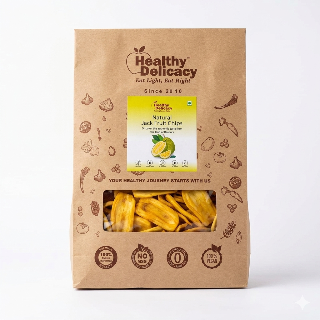 Chips- Natural Jack Fruit Chips - Gluten Free-No Preservative-No Trans Fat- High Energy -100%- Healthy Delicacy-210gm