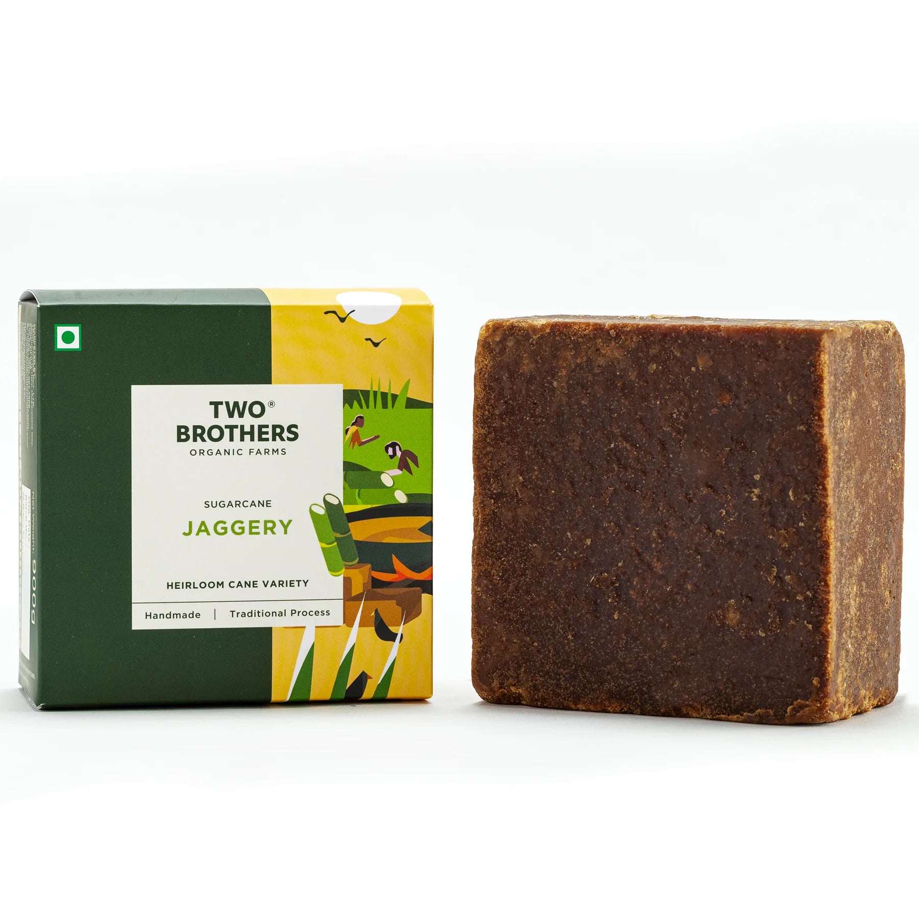 Jaggery | Sugarcane Block (Heirloom Cane Variety) - Handmade - Traditional Process - Natural - Antioxidants - Two Brother - 900gm