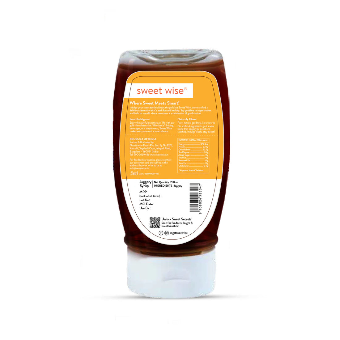 Syrup | Jaggery Syrup - No Artificial Ingredients - Sweet Wise - 250ml