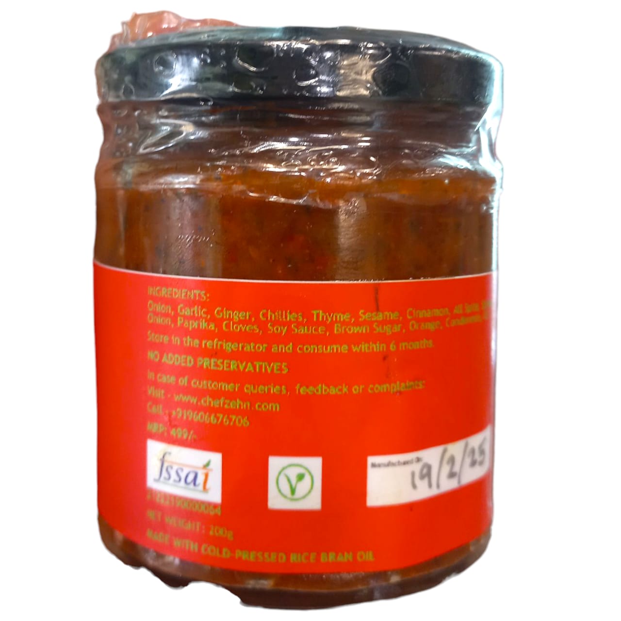 Spice Paste | Jamaican Mango Jerk Spice Paste – Made With Cold Pressed Oil & Rice Bran Oil – Vegan, No Added Flavors, Colors, Thickener & No Emulsifiers And Stabilisers – CHEF ZEHN – 200gm