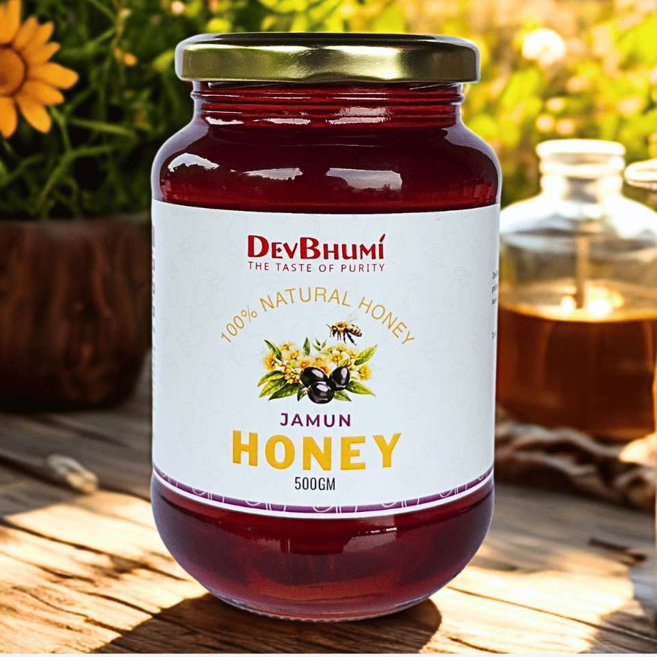 Honey | Jamun Honey -100% Natural Honey - Certified Organic Honey-No Preservatives, No Added Flavours, No Added Sugar - DevBhumi - 500gm