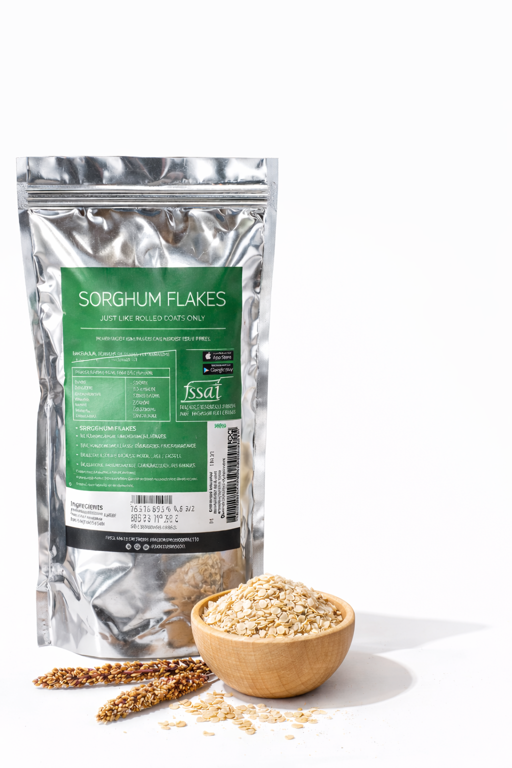 Jowar Sorghum Flakes-Jowar Poha - Good Source of B- Vitamins - Gluten Free, High Fiber, Low Fat-Unpolished, Chemical Free - Millets for Health - 200gm