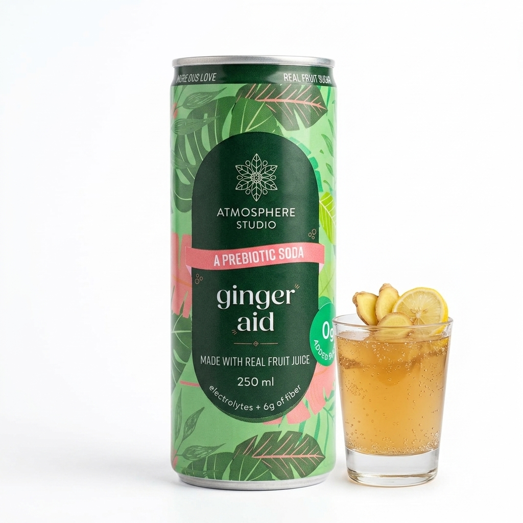 Juice | Ginger Aid - Made With Real Fruit Juice-- No Added Sugar & No Caloric Sweetener - Atmosphere - 250ml