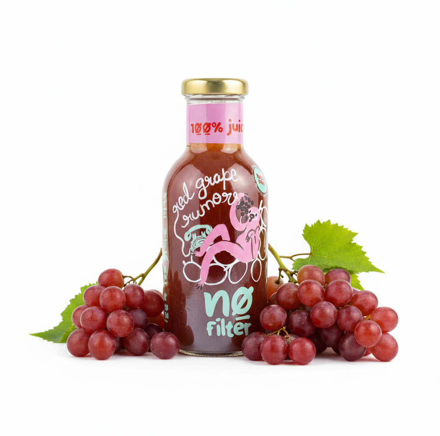 Juice | Red Grape Rumors -100% Juice- No Added Sugar, No Water, No Preservatives & No Concentrate -No Filter - 355ml