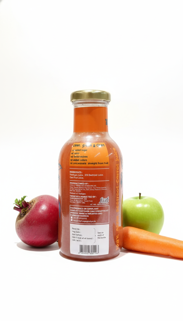 Juice | The Miracle -100% Apple Beetroot Carrot Juice- No Added Sugar, No Water, No Preservatives & No Concentrate -No Filter - 355ml