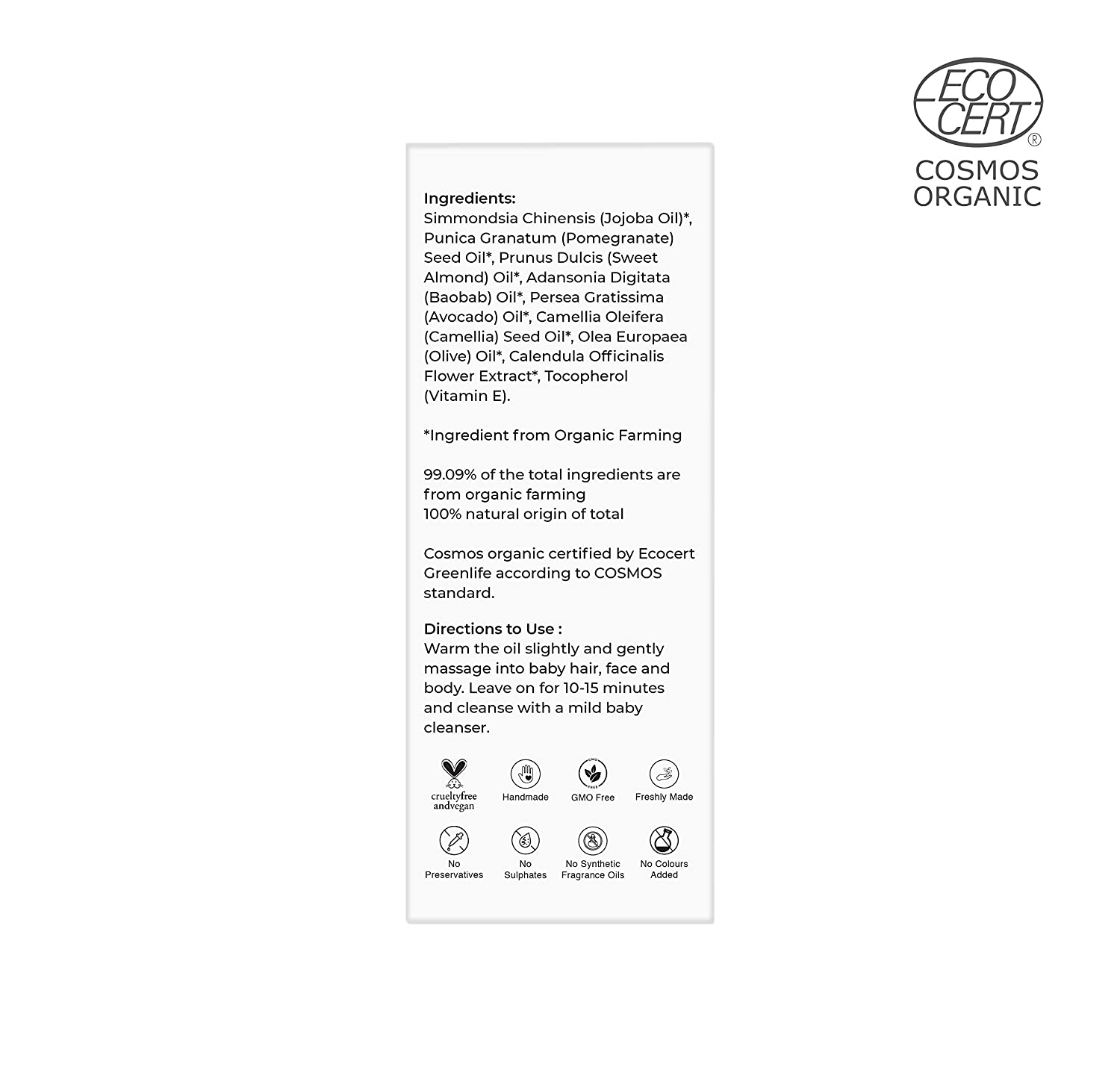Junior Care - Almond, Calendula & Vitamin E - Baby Massage Oil – Juicy Chemistry – 100ml