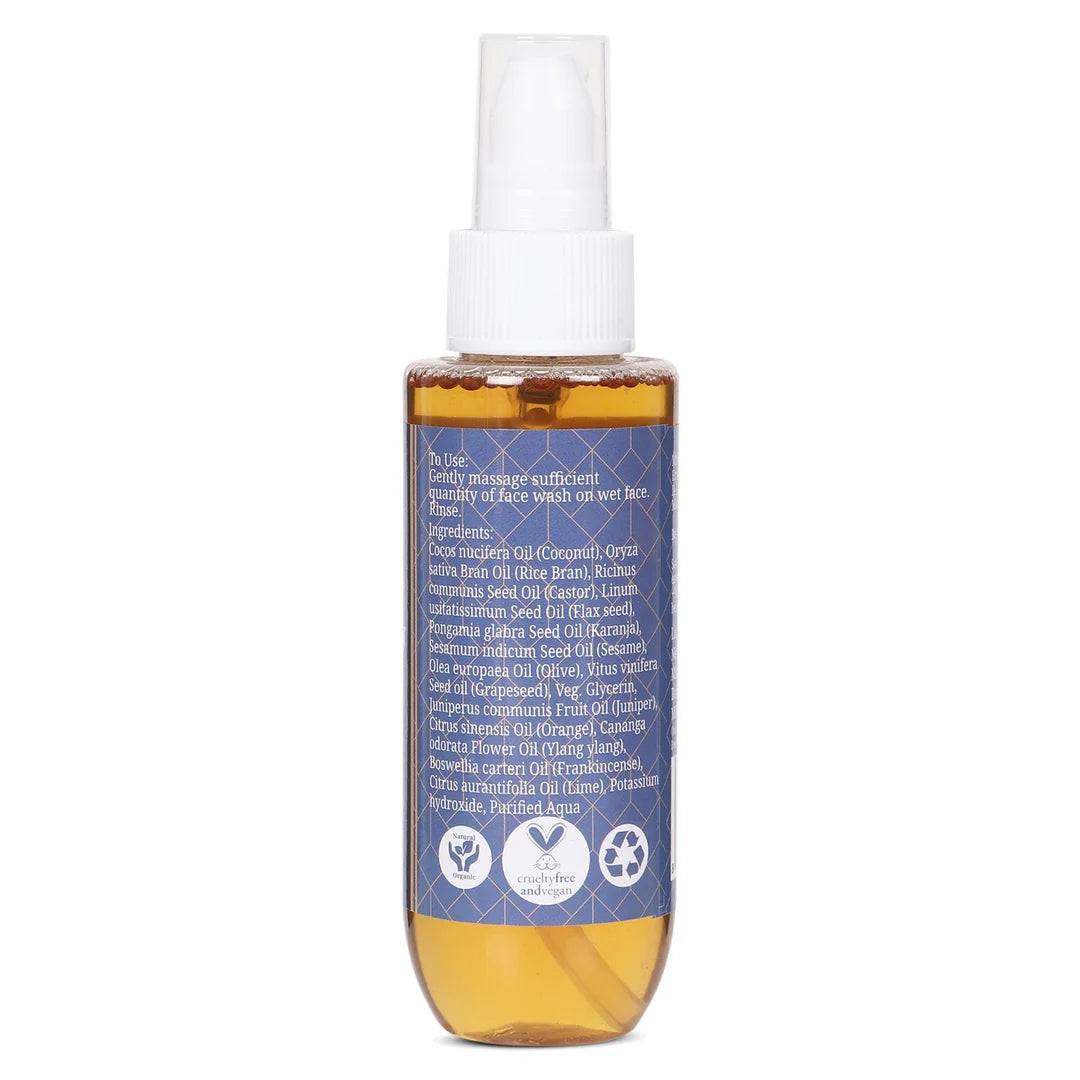 Face Wash | Juniper Berry (Concentrate) - Certified Organic Ingredients - For Dry Skin - Vegan, Sulphate free & No Added Preservatives - Rustic Art - 100ml
