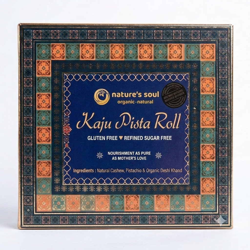 Kaju Pista Roll -Gluten Free - Made From 100% Natural Ingredients - No Preservatives & Refined Sugar Free - Nature&