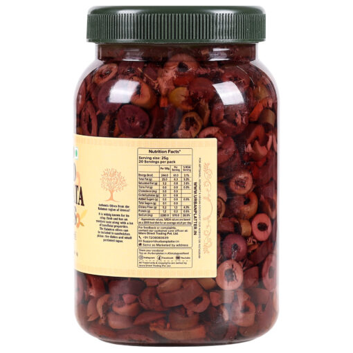 Kalamata Olives | Sliced Kalamata Olives – Perfect Choice For Salads, Hummus And Italian Dishes – Greece – Urban Platter – 1000gm