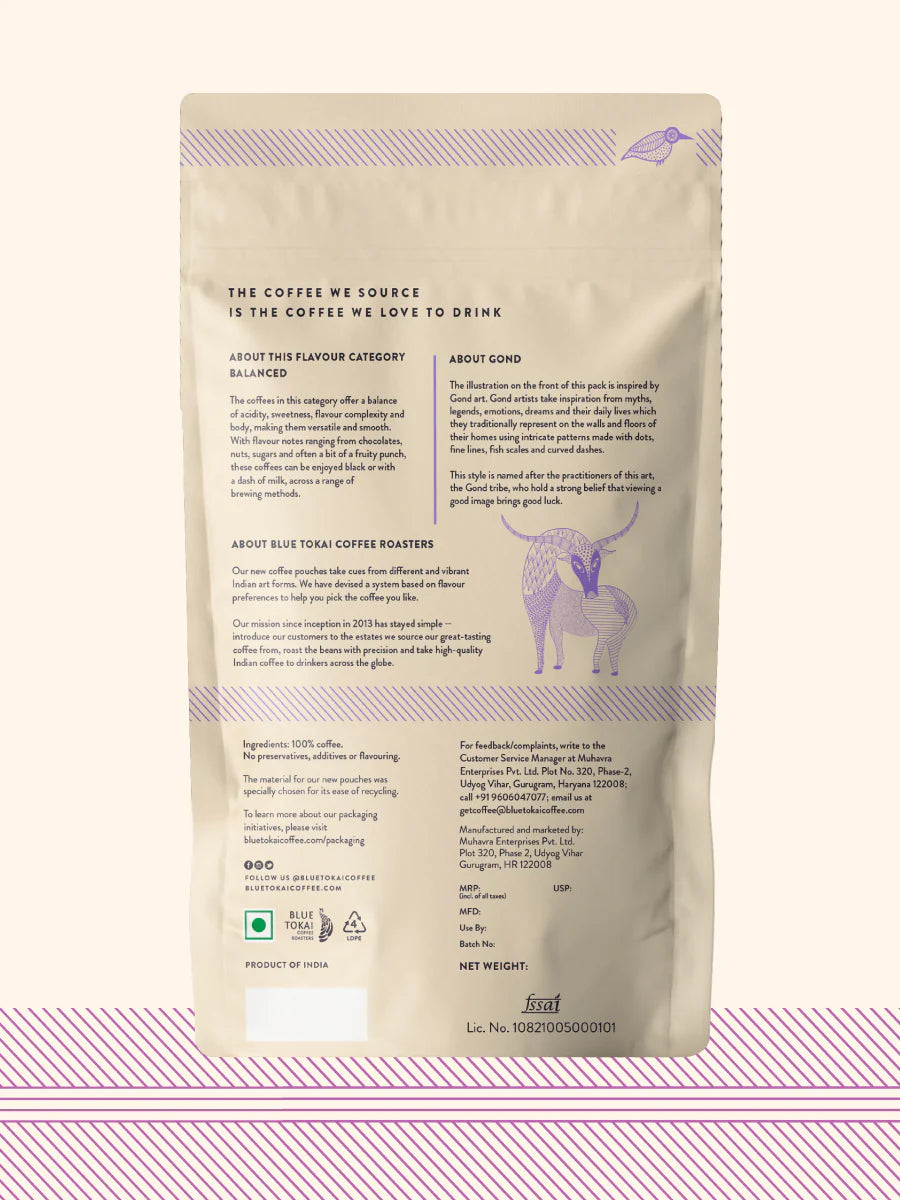 Coffee | Kalledevarapura Estate (Moka Pot) – Sun Dried – Brown Sugar – Raosted Almond – Raisin – No Added Preservatives, Additives & No Added Flavouring – Blue Tokai – 250gm