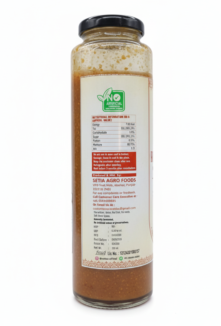 Kanji| Red Chili Kanji - Probiotic -Naturally Fermented - No Artificial Flavours , No Preservatives & No Sweeteners -Kanjiwala- 350ml