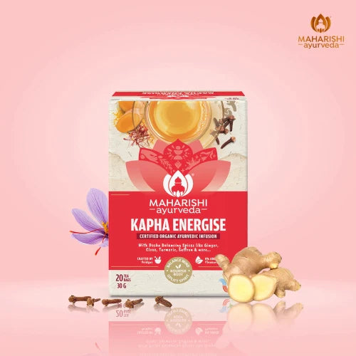 Tea | Kapha Energise Tea - Certified Organic Ayurvedic Infusion - No Added Flavours - Maharishi Ayurveda - 20 Tea Bags