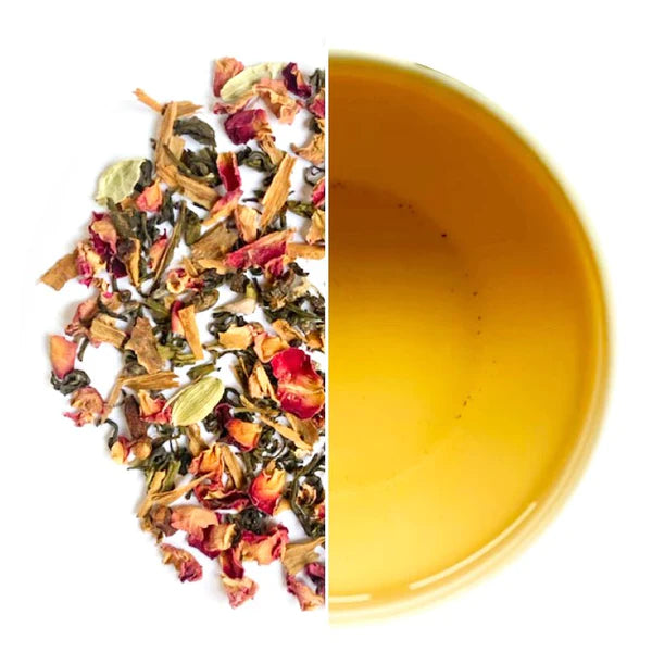 Tea | Kashmiri Kahwa - Spiced Green Tea (With Saffron) - Natural - Tassyam Organics – 20 Biodegradable Tea Bags