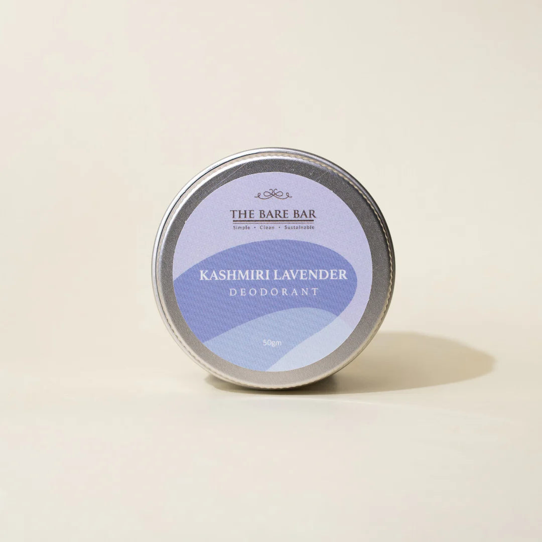 Deodorant | Kashmiri Lavender Deodorant – Vegan, No Artificial Fragrances, Paraben Free & No Added Preservatives – The Bare Bar – 50gm