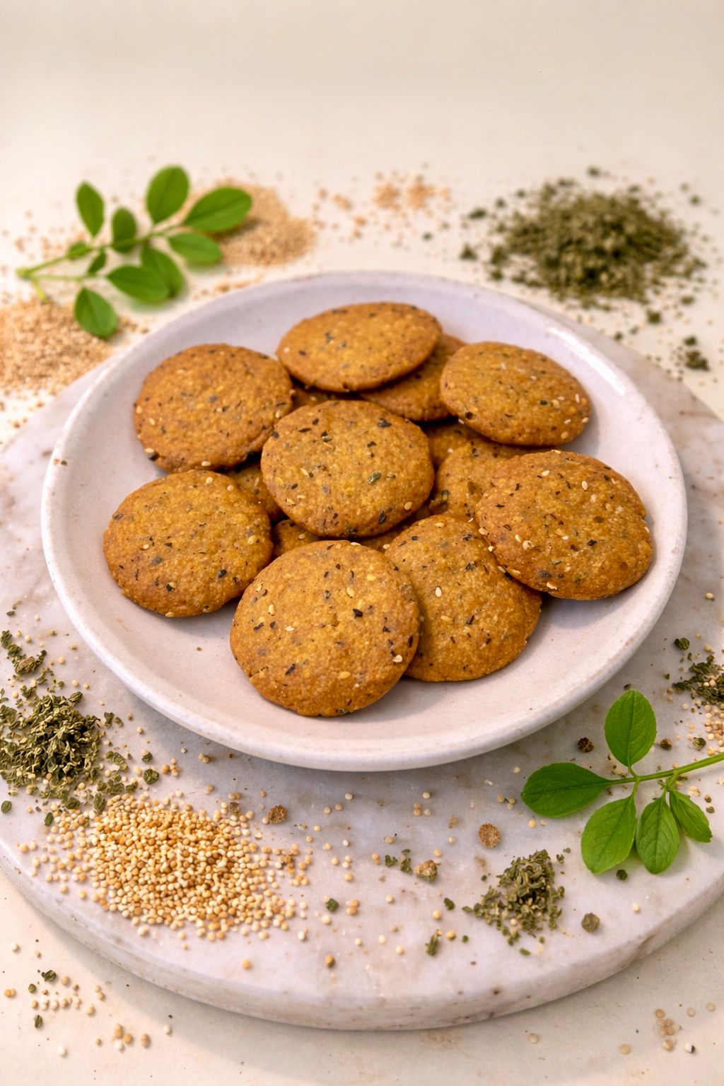 Kastori Methi Mathri – Baked, Vegan & Gluten-Free - High Fibre & Nutrient Rich - Nature&